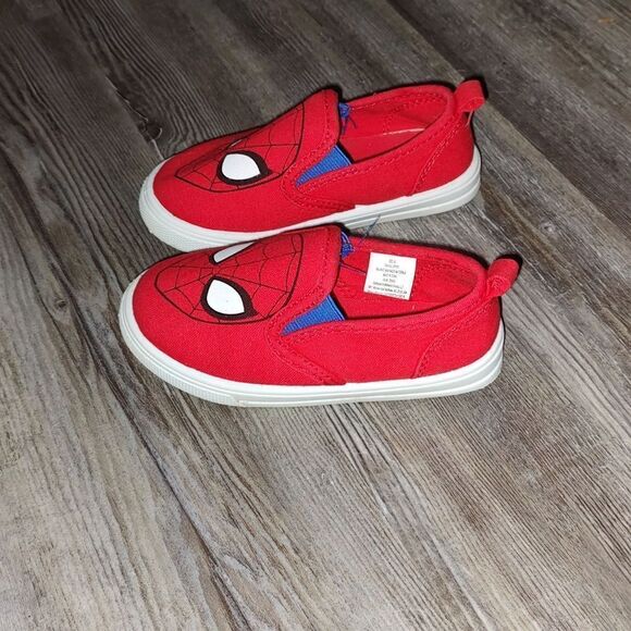 Marvel Spider-Man canvas slip on shoes Kids Sz 8 - Picture 3 of 6